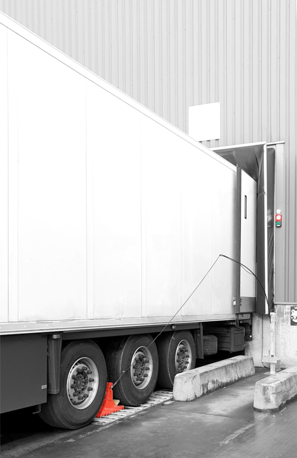 Truck blocked with POWERCHOCK wheel chock